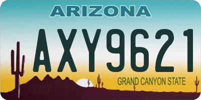 AZ license plate AXY9621