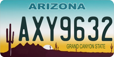 AZ license plate AXY9632