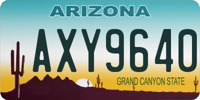 AZ license plate AXY9640