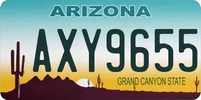 AZ license plate AXY9655