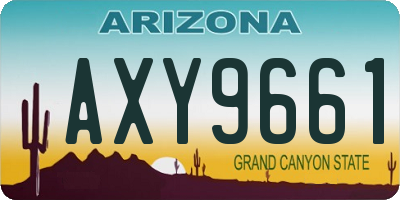 AZ license plate AXY9661