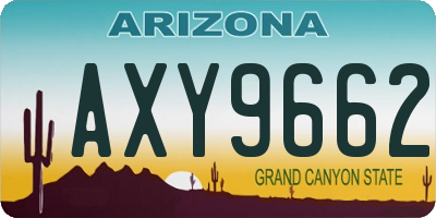 AZ license plate AXY9662