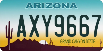 AZ license plate AXY9667