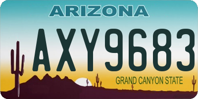 AZ license plate AXY9683