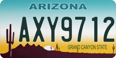AZ license plate AXY9712