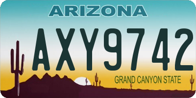 AZ license plate AXY9742