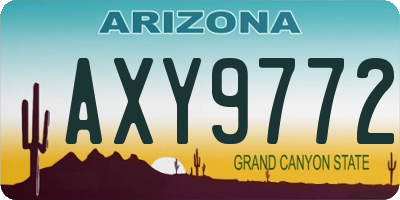 AZ license plate AXY9772