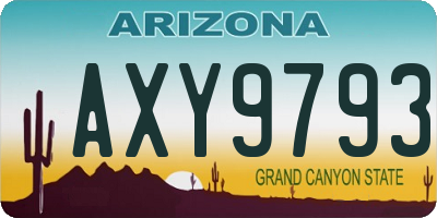 AZ license plate AXY9793