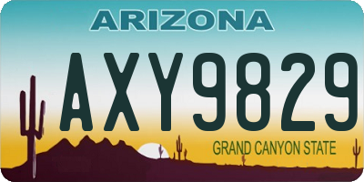 AZ license plate AXY9829