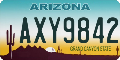 AZ license plate AXY9842