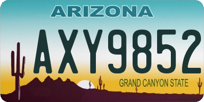 AZ license plate AXY9852