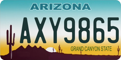 AZ license plate AXY9865