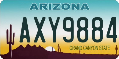 AZ license plate AXY9884