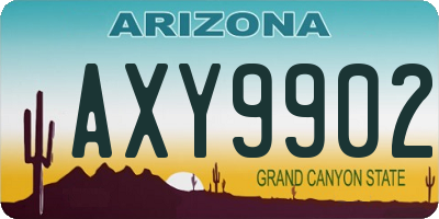 AZ license plate AXY9902