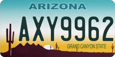 AZ license plate AXY9962