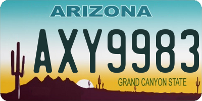 AZ license plate AXY9983