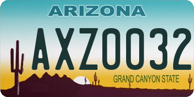 AZ license plate AXZ0032