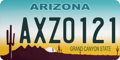 AZ license plate AXZ0121