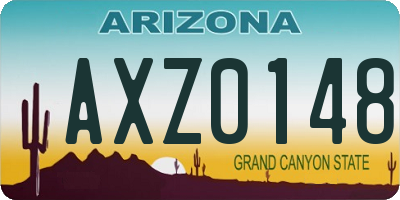 AZ license plate AXZ0148