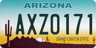 AZ license plate AXZ0171