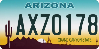 AZ license plate AXZ0178