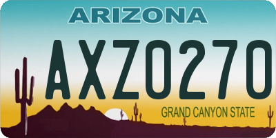 AZ license plate AXZ0270