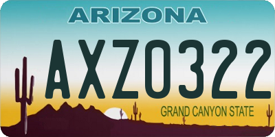 AZ license plate AXZ0322