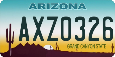 AZ license plate AXZ0326