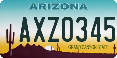AZ license plate AXZ0345