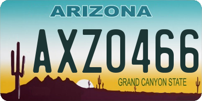 AZ license plate AXZ0466