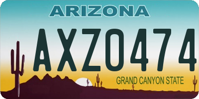 AZ license plate AXZ0474