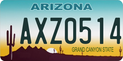 AZ license plate AXZ0514