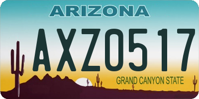 AZ license plate AXZ0517
