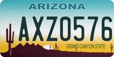AZ license plate AXZ0576