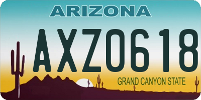 AZ license plate AXZ0618