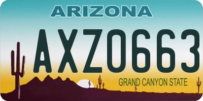 AZ license plate AXZ0663