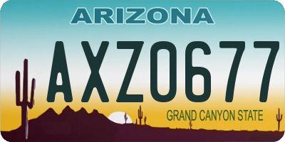 AZ license plate AXZ0677