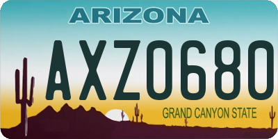 AZ license plate AXZ0680