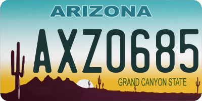 AZ license plate AXZ0685