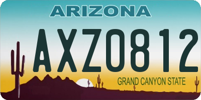 AZ license plate AXZ0812