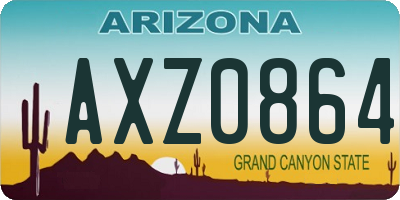 AZ license plate AXZ0864
