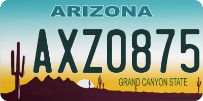 AZ license plate AXZ0875