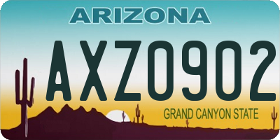 AZ license plate AXZ0902