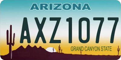 AZ license plate AXZ1077