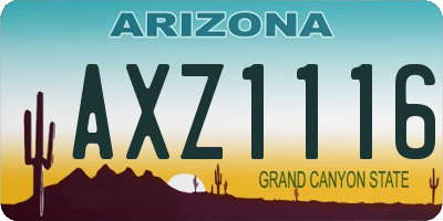 AZ license plate AXZ1116