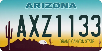 AZ license plate AXZ1133