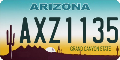 AZ license plate AXZ1135