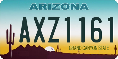 AZ license plate AXZ1161