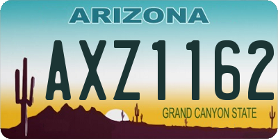 AZ license plate AXZ1162