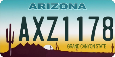 AZ license plate AXZ1178